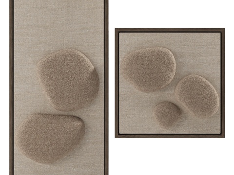  现代侘寂装饰板 装饰画3d模型 