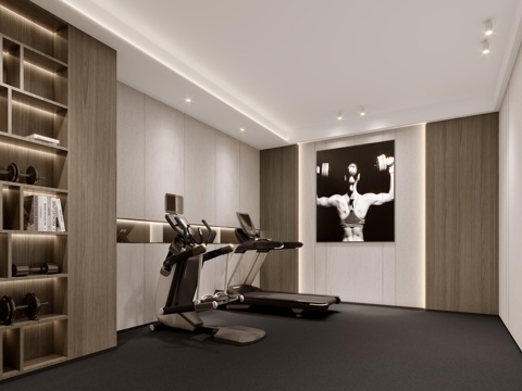  现代健身房3d模型 