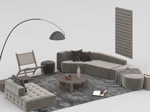  沙发组合3d模型 