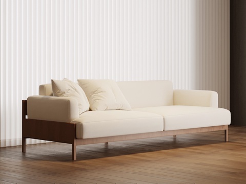  现代中古风双人沙发 休闲沙发3d模型 