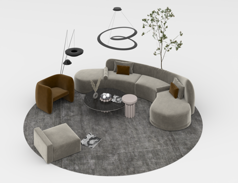  沙发组合3d模型 