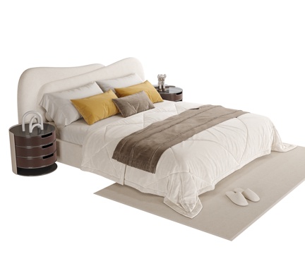  现代单人床 儿童床 床头柜3d模型 