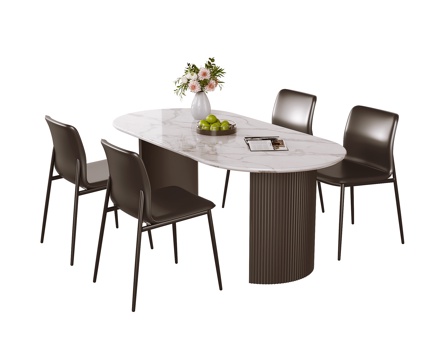  意式餐桌椅 餐桌3d模型 