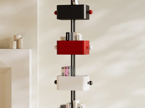 现代儿童书架 置物架 多巴胺书架su模型