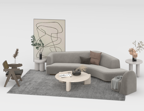  沙发组合3d模型 