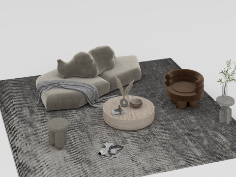  沙发组合3d模型 