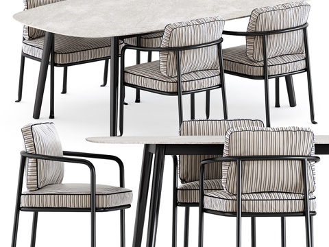  现代餐桌椅组合3d模型 