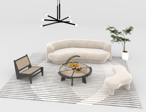  沙发组合3d模型 