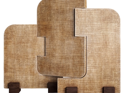  新中式装饰屏风隔断3d模型 