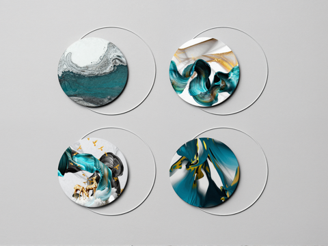  现代轻奢挂画 壁画组合su模型 