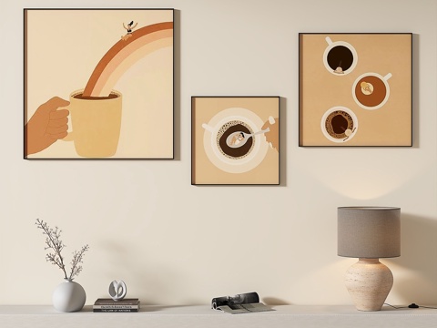  现代，简约，抽象，装饰画3d模型 