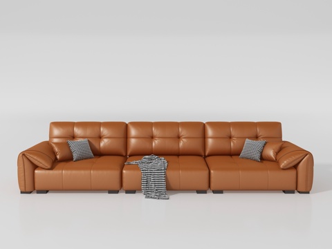  现代多人沙发3d模型 