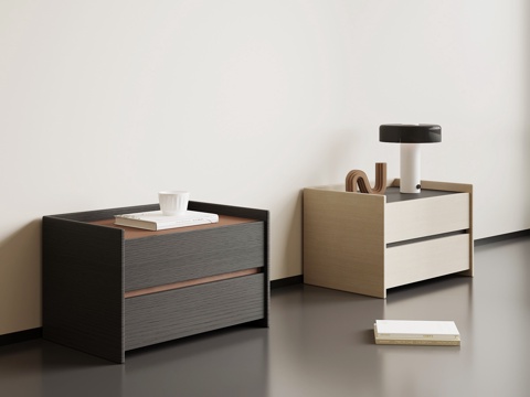 现代意式床头柜su模型