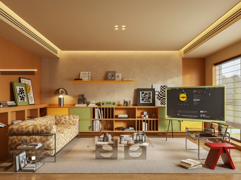  客厅 沙发 茶几 休闲椅 摆件 包豪斯 书籍3d模型 