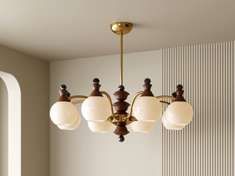 法式餐厅吊灯 中古吊灯 八头吊灯 客厅吊灯 餐厅吊灯su模型