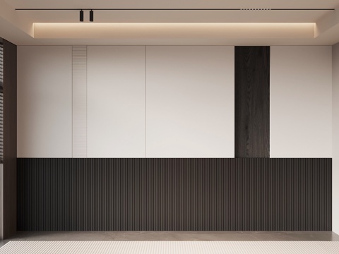 现代意式床头背景墙 客厅背景墙su模型