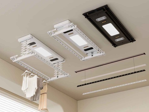  现代极简衣架 升降衣架 电动衣架3d模型3d模型 