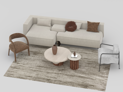  沙发组合3d模型 