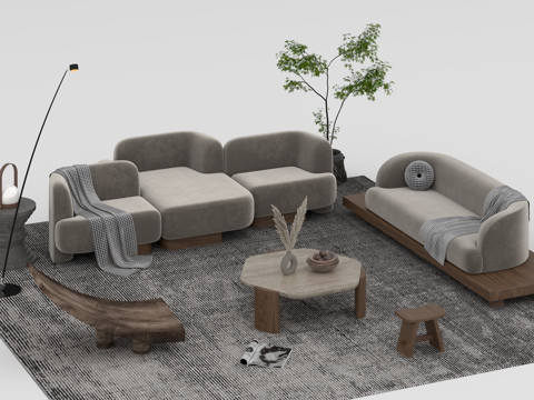  沙发组合3d模型 