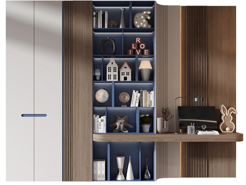  现代儿童书柜 儿童衣柜3d模型 