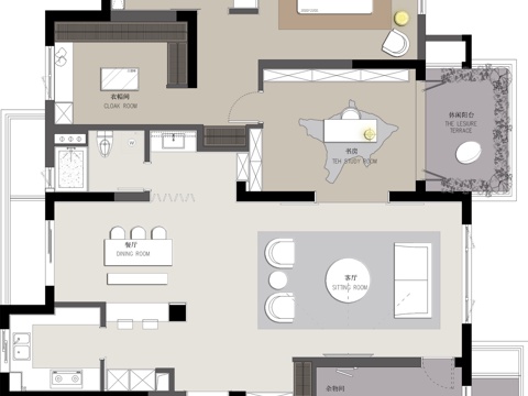  极简平层 样板间 最新全套施工图合集cad施工图 