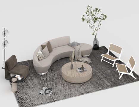  沙发组合3d模型 