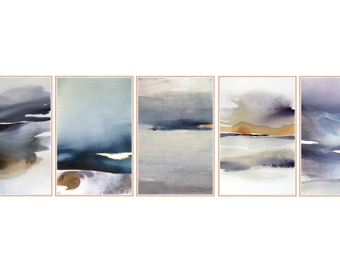  中式水墨装饰画su模型 