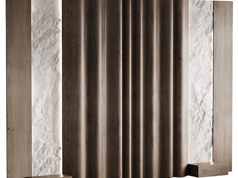  现代意式极简床头背景墙 装饰墙板3d模型 