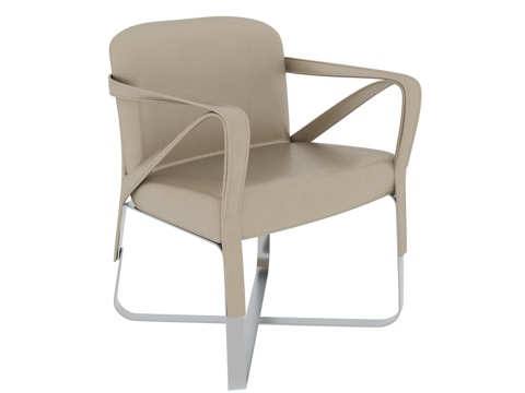  单椅/餐椅/金属/皮革3d模型 