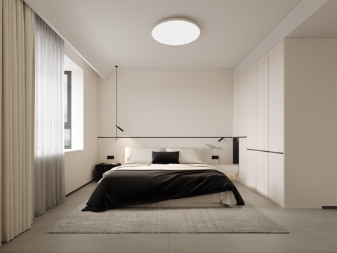  现代简约黑白灰3d模型 