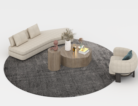  沙发组合3d模型 