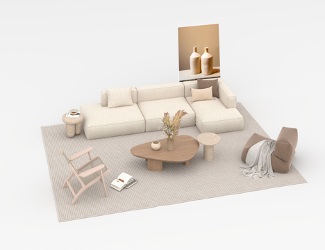  沙发组合3d模型 