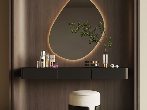 现代意式梳妆台 现代意式隔断su模型