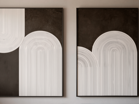 现代抽象挂画su模型