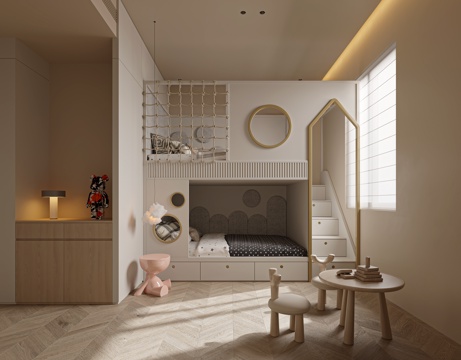  现代儿童房3d模型 