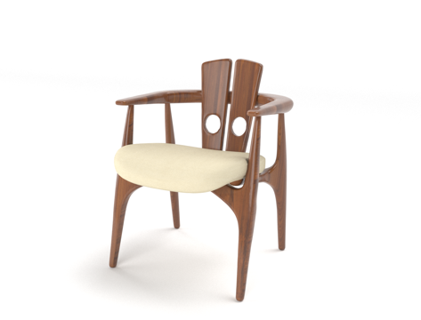  卡蒂塔餐椅 中古风餐椅3d模型 