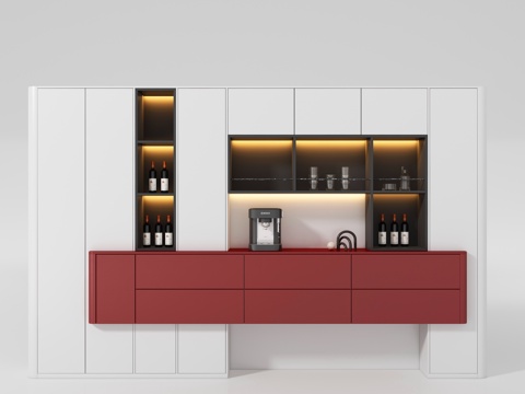  现代酒柜3d模型 