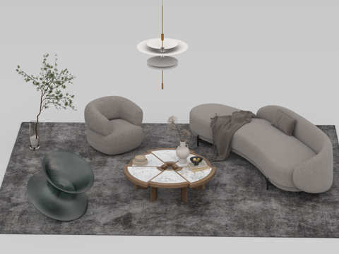  沙发组合3d模型 