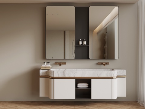  现代轻奢风浴室柜3d模型 