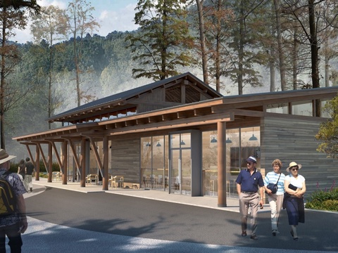 现代游客中心  游客驿站建筑 景区游客驿站su模型