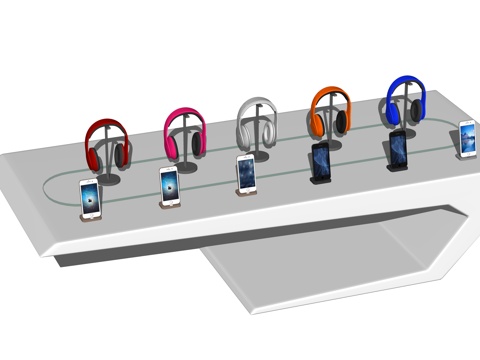现代苹果手机数码展台耳麦su模型