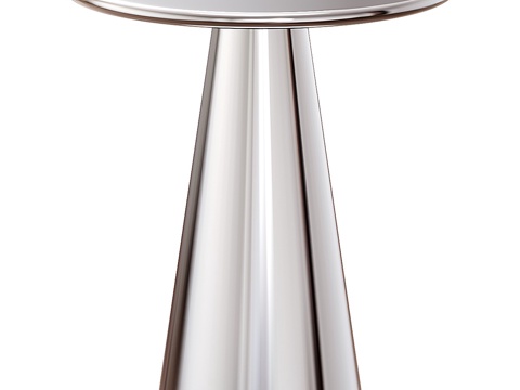  现代极简不锈钢圆边几3d模型 