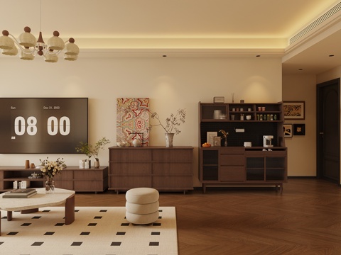  中古客餐厅3d模型 