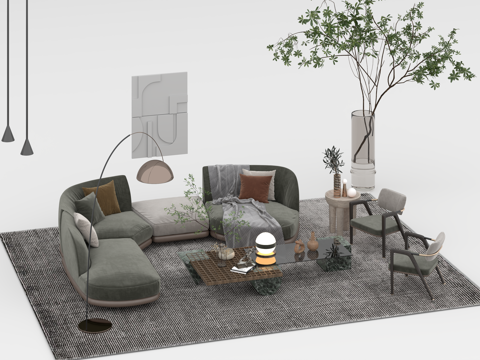  沙发组合3d模型 