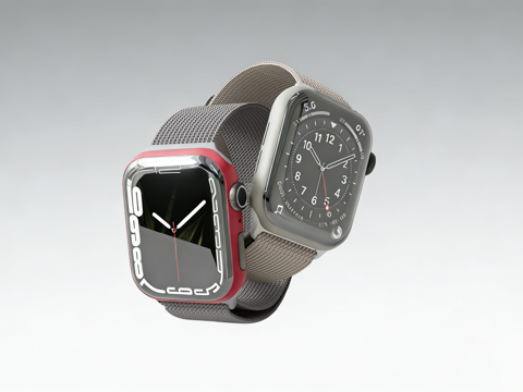  现代方形智能手表 编织表带 apple watch 苹果表su模型 