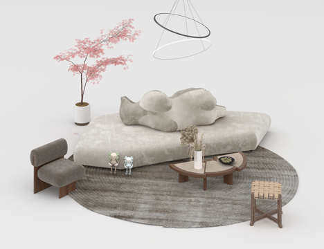  沙发组合3d模型 