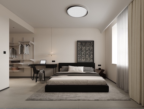  现代简约黑白灰3d模型 