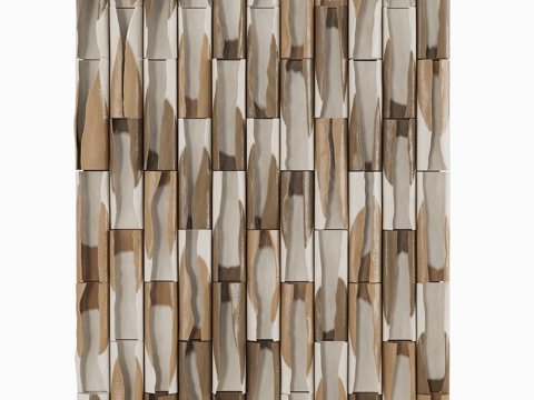  白色波浪墙3d模型 