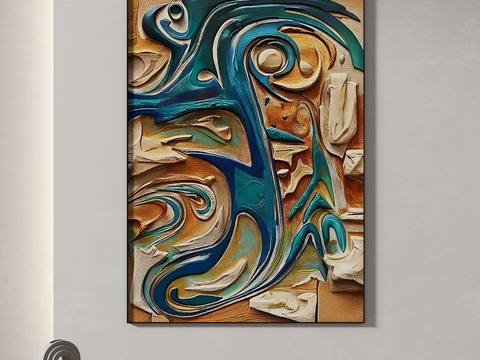  现代，轻奢，侘寂，肌理，立体，装饰画3d模型 