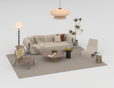  沙发组合3d模型 